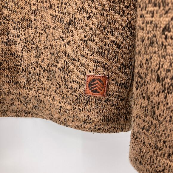 Solaris Brown Black Marbled Long Sleeve 3 Snap Pullover Pocket Sweatshirt Top - Picture 8 of 8